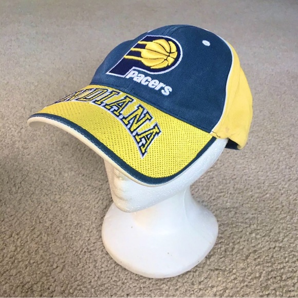 Vintage 1990s NBA INDIANA PACERS Embroidered Team Hat Cap Adjustable Strapback - Picture 2 of 13